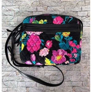 Vera Bradley Hilo Meadow Quilted Double Compartment Zip Crossbody Bag